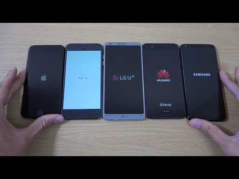 Samsung Galaxy S8 vs LG G6 vs Huawei P10 vs Google Pixel vs iPhone 7 - Speed Comparison!