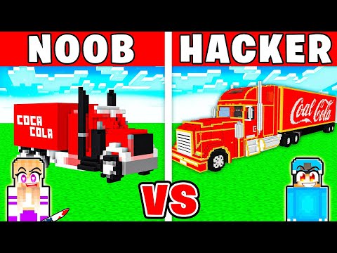 Thumbnail for NOOB vs HACKER: COCA COLA TRUCK House Build Challenge in Minecraft With Crazy Fan Girl!