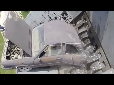 Extreme Dangerous Car Crusher Machine Working, Powerful Machine Modern Destroys Everything