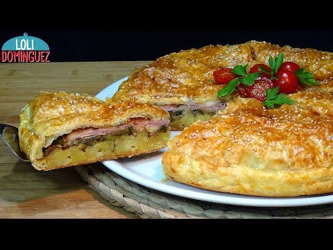 HOJALDRE RELLENO DE PATATA, CALABACÍN, JAMÓN Y QUESO. Loli Domínguez - Recetas paso a paso. Tutorial