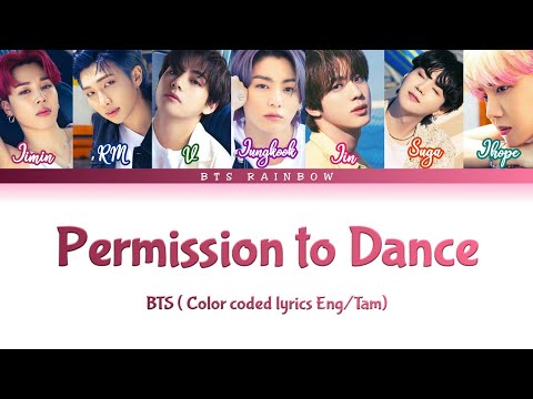 BTS - 'Permission to Dance' ( Color coded lyrics Eng/Tam )