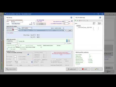 PVSyst Introduction: Calculation of On grid system / Grid connected