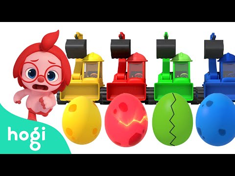 Colorful Excavators|Coloring Cars + More|Learn Colors and Nursery Rhymes for Kids|Hogi Pinkfong