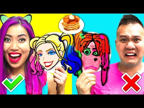 CỰC HOÀNH TRÁNG!!  THÁCH VẼ BÁNH PANCAKE HARLEY QUINN, TOM JERRY,NARUTO-BB vs LEO