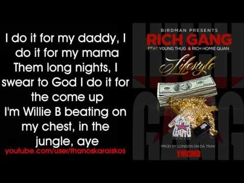 Thumbnail for Rich Gang - Lifestyle ft. Young Thug, Rich Homie Quan (Lyrics)