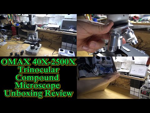OMAX 40X 2500X Trinocular Compound Microscope with 5MP Camera Unboxing Review