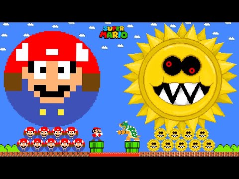 Mario Build Giant Marble Race Mario vs Mega Grrrol Golds Calamity | Game Animation