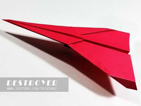 LONG DISTANCE PAPER PLANE - How to make a paper airplane that FLIES FAST &amp; FAR | Destroyer