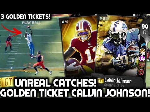 GOLDEN TICKET CALVIN JOHNSON JR! WE GET 3 GOLDEN TICKETS! Madden 18 Ultimate Team