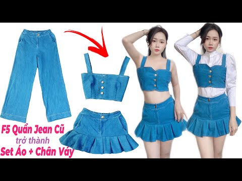 Thumbnail for DIY- Cách May Sửa Quần Jean Cũ Trở Thành 1 Set Áo & Chân Váy Thời Trang