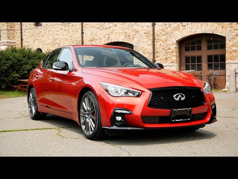 2021 Infiniti Q50S Red Sport 400 Review - Start Up, Revs, Walk Around, and Test Drive