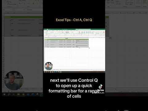 Excel Knowledge - CTRL A, CTRL Q