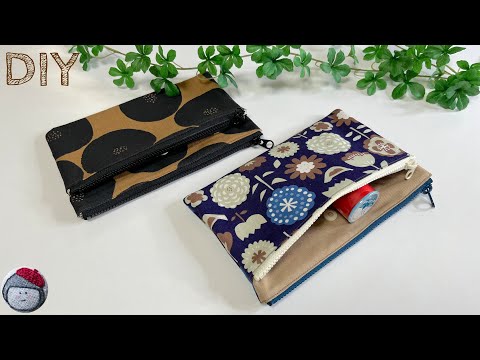 Thumbnail for ポケット付きダブルファスナーポーチの変わった作り方