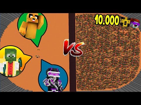 10.000 Keifer Noob & Massi Noob VS 1 Manucraft & 1 WhiteZunder VS 1 Titan Mikecrack +youtubers