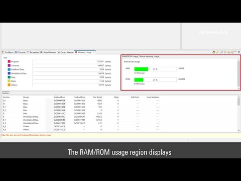 Thumbnail for e² studio - Using the Memory Usage View