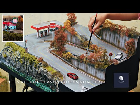 Thumbnail for How To Make  ENEOS gas station & AUTUMN SEASON DIORAMA || For diecast 1/64 scale