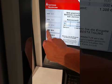 Geldscheine beim Abheben auswählen  اختيار الاوراق النقدية عن سحبها Sparkasse