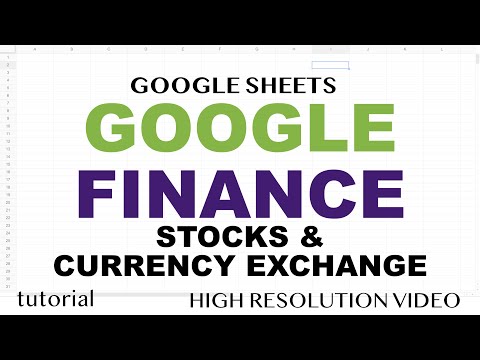 Google Finance - Stocks &amp; Currency Exchange Data to a Spreadsheet - Google Sheets