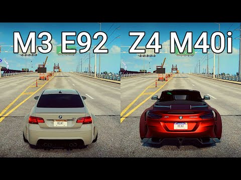 NFS Heat: BMW M3 E92 vs BMW Z4 M40i - Drag Race