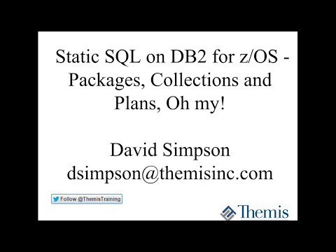 Thumbnail for Static SQL on DB2 for z/OS Packages, Collections and Plans, Oh my! - David Simpson