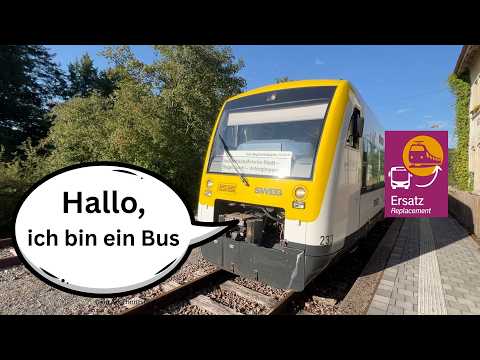 Dieser Zug ersetzt einen Bus! - Straßen-Ersatz-Verkehr in Baden-Württemberg auf der Krebsbachtalbahn