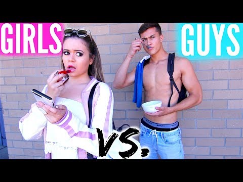 Thumbnail for Guys Vs. Girls Back To School Morning Routine! | Krazyrayray