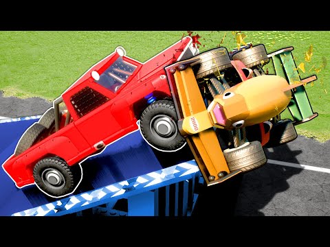 STUNT JUMP RACE IN WEIRD CARS! (Lego Brick Rigs)