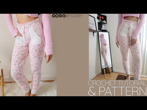 Crochet High Waisted Sweats with Pockets | Pattern &amp; Tutorial DIY