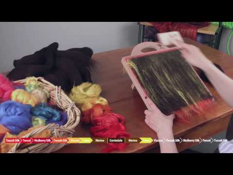 Making batts for felting  using the Ashford Blending Board and luxurious fibres