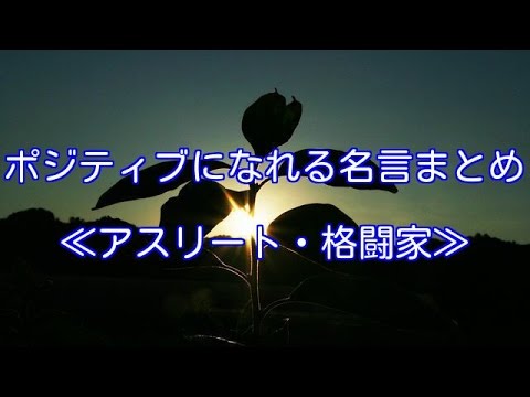 ポジティブになれる名言まとめ≪アスリート・格闘家≫【心の奥に響く】