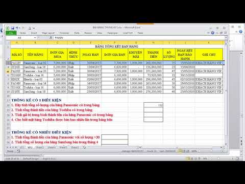 Thumbnail for Hướng dẫn hàm SUM-SUMIF-SUMIFS-COUNTIF-COUNTIFS-AVERAGE-AVERAGEIF-AVERAGEIFS - Tin Học Tây Việt