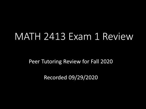 MATH 2413 Exam 1 Review
