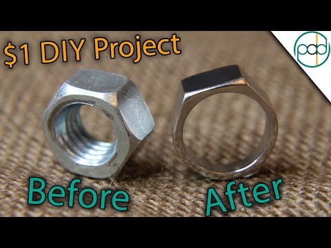 Making a Hex Nut Ring Using BASIC Tools - No Lathe ( DIY )