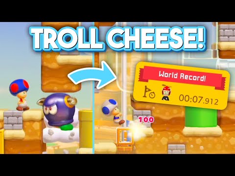 I Cheesed This TROLL Level and Stole the WORLD RECORD (Super Mario Maker 2)