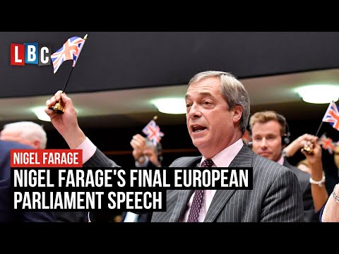 Thumbnail for Nigel Farage's dramatic final speech at the European Parliament ahead of the Brexit vote | LBC