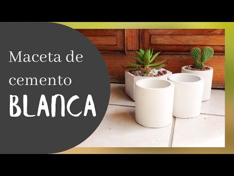 Como hacer macetas de cemento blanco, fáciles