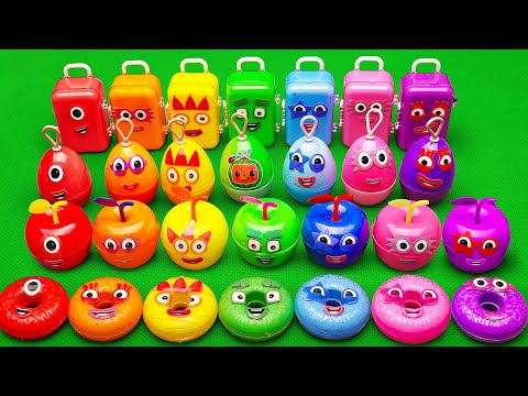 Cleaning Rainbow Pinkfong Eggs SLIME, Cocomelon in Suitcases CLAY Coloring! Satisfying ASMR Videos