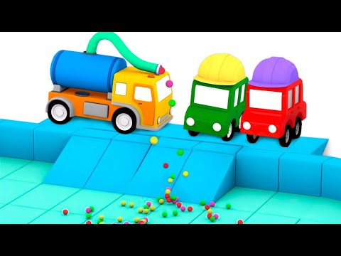 Thumbnail for Die 4 kleinen Autos - Wir bauen ein Schwimmbecken - Deutscher Cartoon