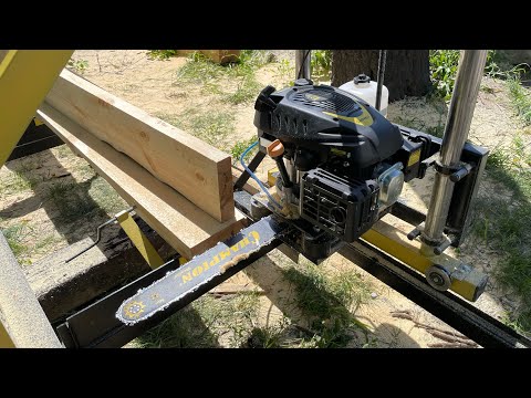 Thumbnail for Шинная бензиновая пилорама PilaTex 7л.с. Испытание на сосне диаметром 27см.