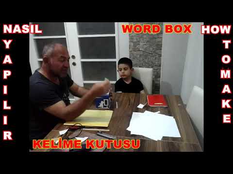 Kelime kutusu. Word box. Nasıl yapılır.  İngilizce ödevi.