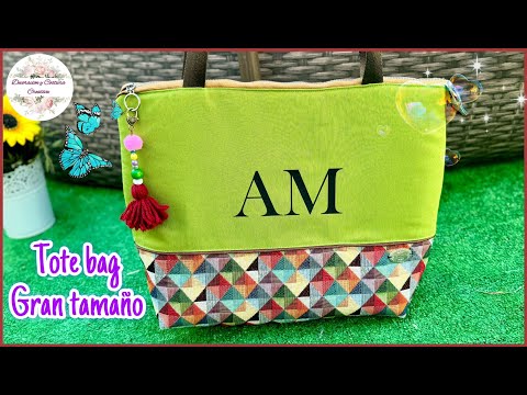 Como hacer un TOTE BAG JACQUARD Y LONETA DE GRAN TAMAÑO.