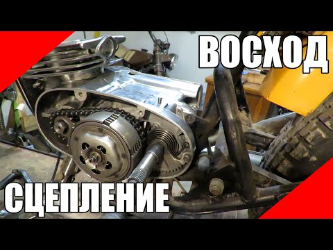 Сборка цепной моторной передачи сцепления и кикстартера мотоцикла Восход 3М