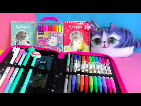 Собираем и заполняем пенал в школу Канцелярия с котиками для бэк ту скул 2020