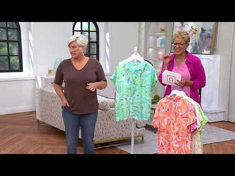 Belle Beach by Kim Gravel Palm Beach 100% Cotton Gauze Camp Shirt on QVC