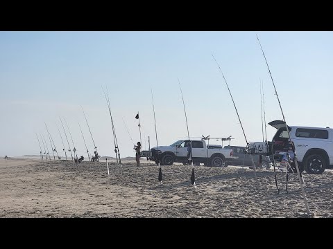 Surf fishing Assateague Beach, Chincoteague va