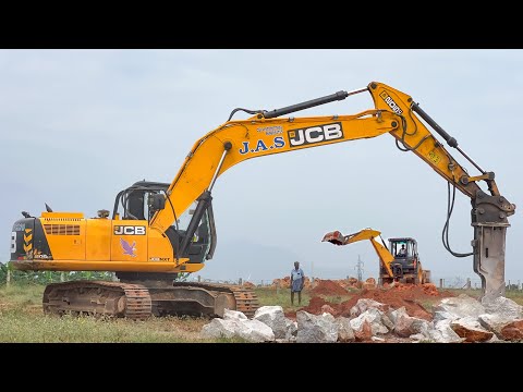 Thumbnail for JCB 205 Excavator Breaking to Remove unwanted Rocks private Land and Manitou Jcb plough for farming