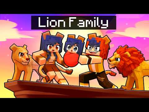 Having a LION FAMILY in Minecraft!
