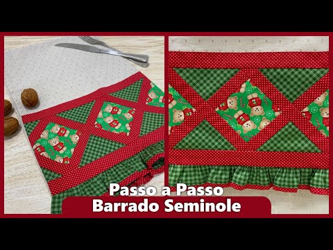 Passo a Passo Barrado Seminole Patchwork de Natal com Carol Buselli - Loja Tear