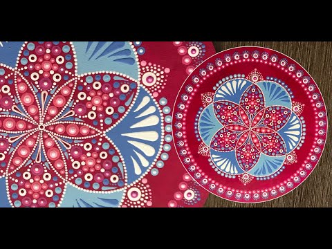 How to paint a Dot Mandala on a 11.75 inch Wood Circle tutorial - 312