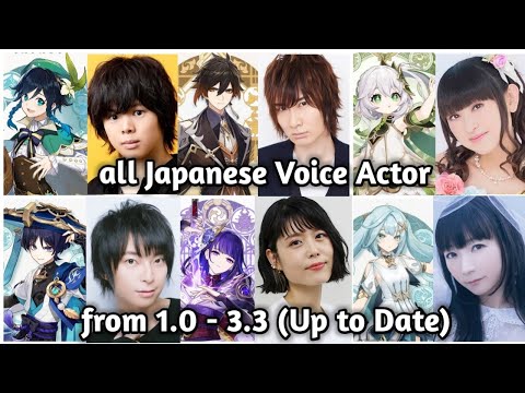 Thumbnail for Genshin Impact all Japanese Voice Actor from 1.0 - 3.3 & same voice roles